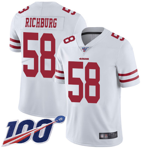 San Francisco 49ers Limited White Men Weston Richburg Road NFL Jersey #58 100th Season Vapor Untouchable->san francisco 49ers->NFL Jersey